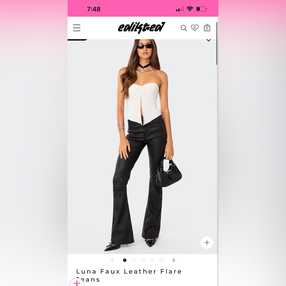 Edikted Faux Leather Jeans